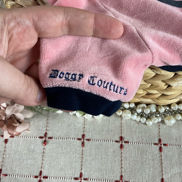 Doggy Couture Pink Velour Tracksuit Vtg Rare Juicy Couture Dog Outfit Authentic - Picture 4 of 12